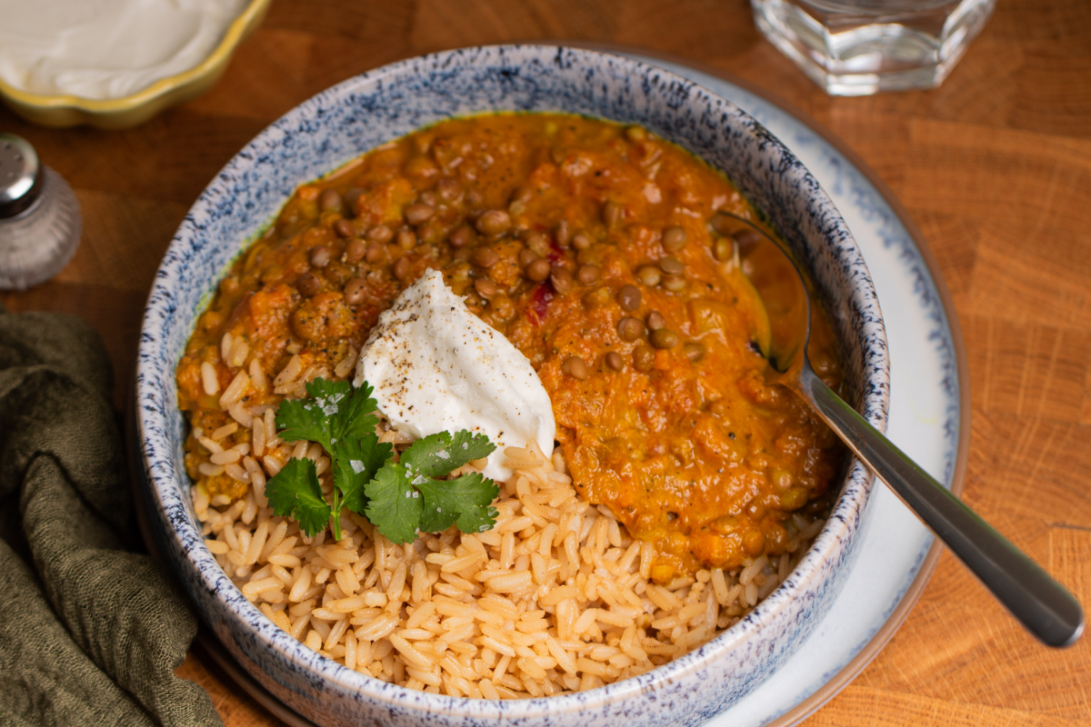 Rhabarber Curry mit Reis