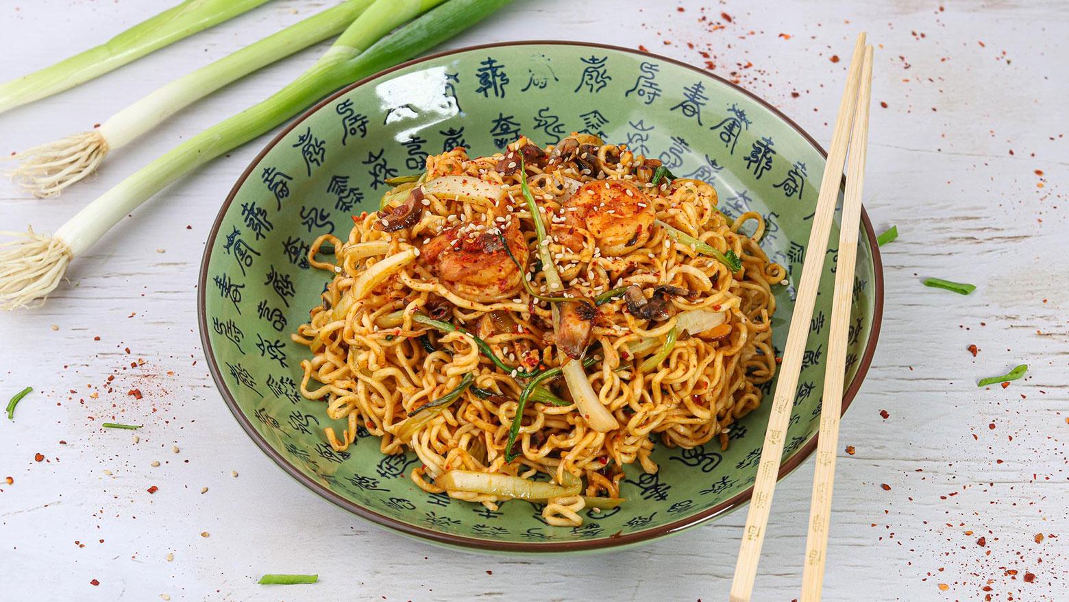 15 Minuten Mie-Nudeln mit Scampis