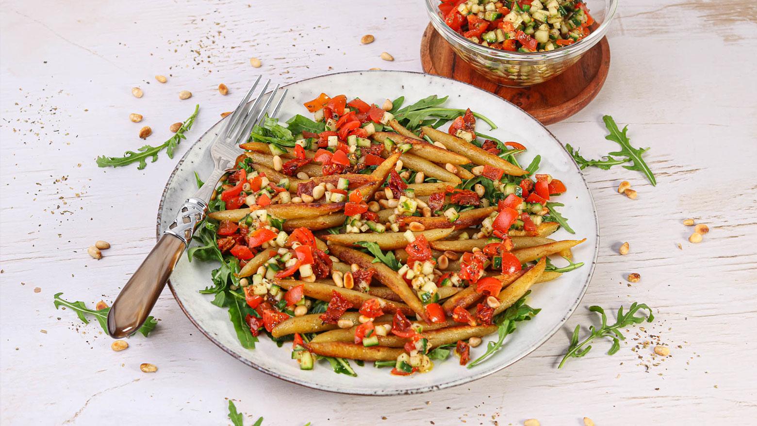 Mediterrane Schupfnudel-Feierabend-Pfanne