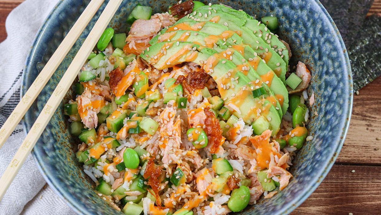 Schnelle Sushi-Lachs-Bowl