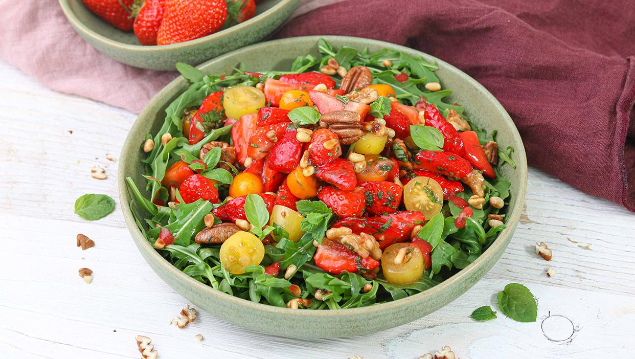 Erdbeeren Rucola Salat (sehr lecker)
