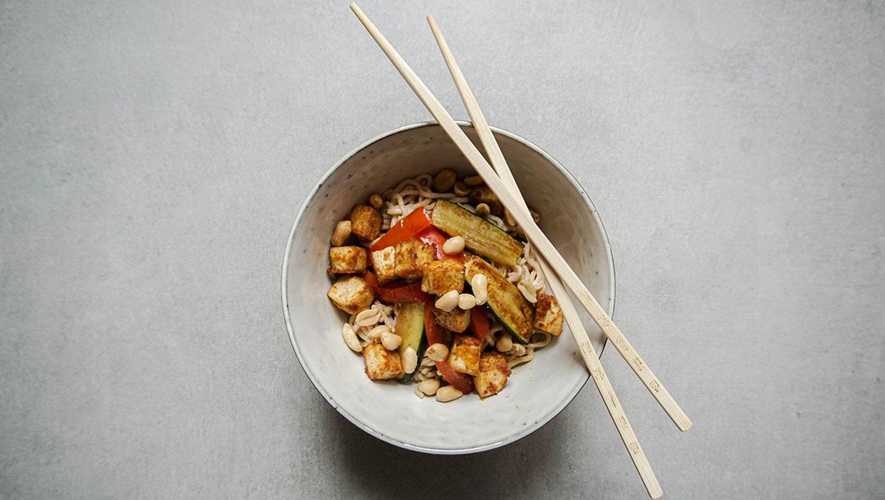 Cremige Erdnuss Mie Nudeln (vegan)