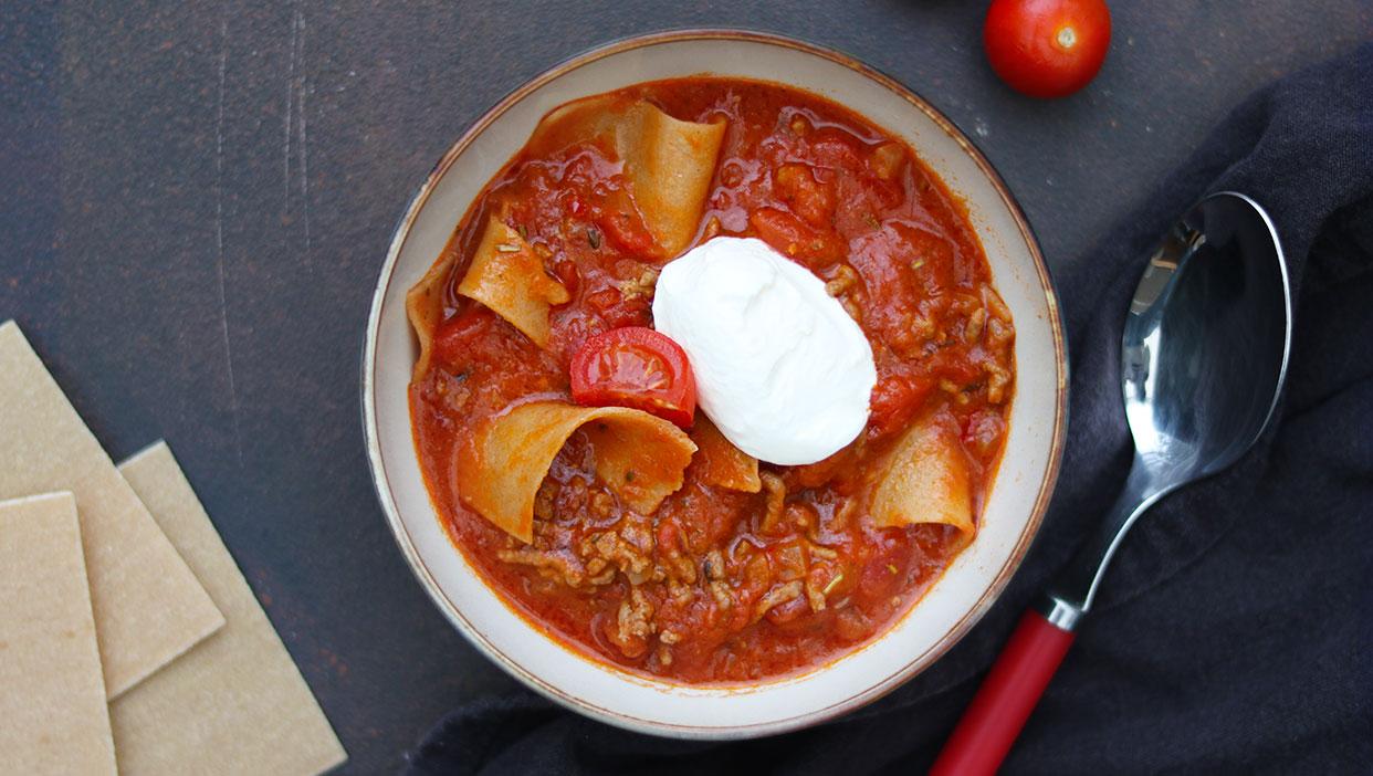 5 Zutaten Lasagnesuppe