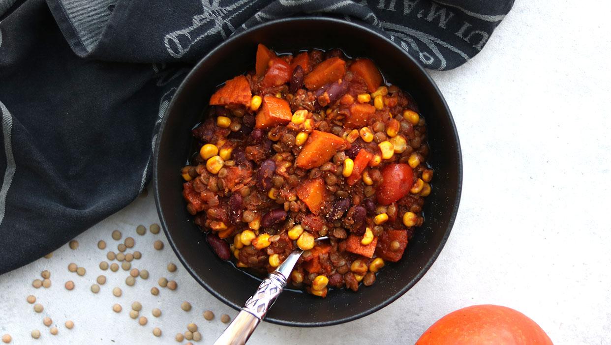 Chili Con Kürbis mit Linsen