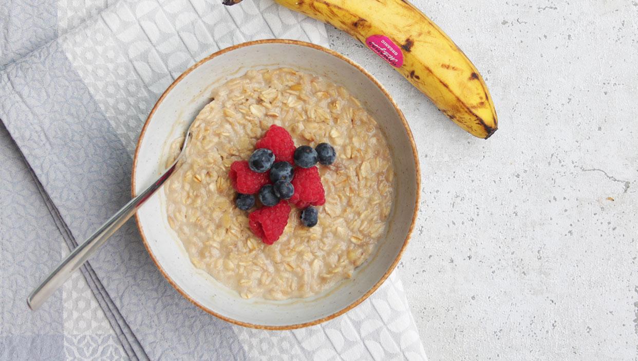 3-Zutaten Bananenporridge aus brauner Banane