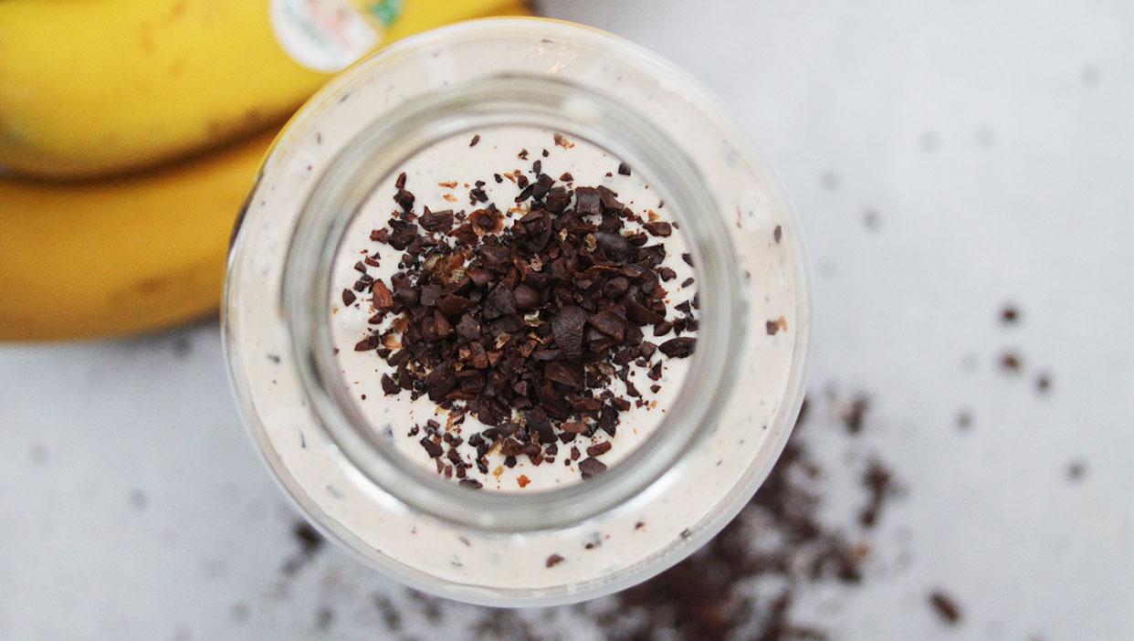 Sattmachender Espresso-Quark-Shake to-go