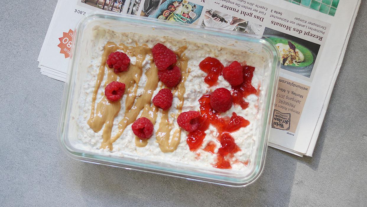 Erdnussmus-Marmeladen-Frühstück to-go