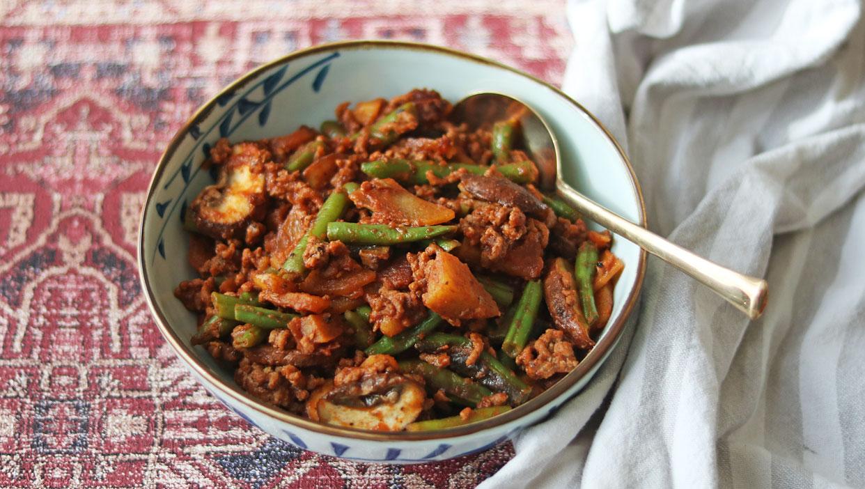 Mediterrane Gemüse-Hackfleisch-Pfanne