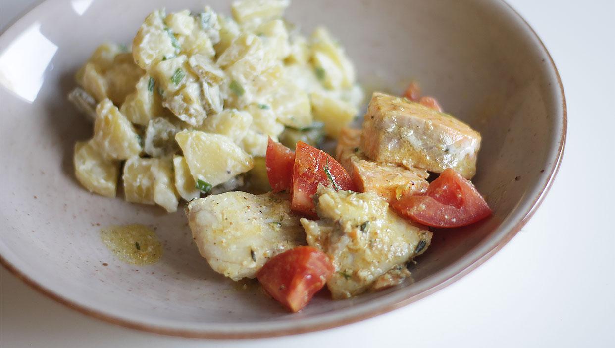 Omas-Kartoffelsalat mit fangfrischem Fisch