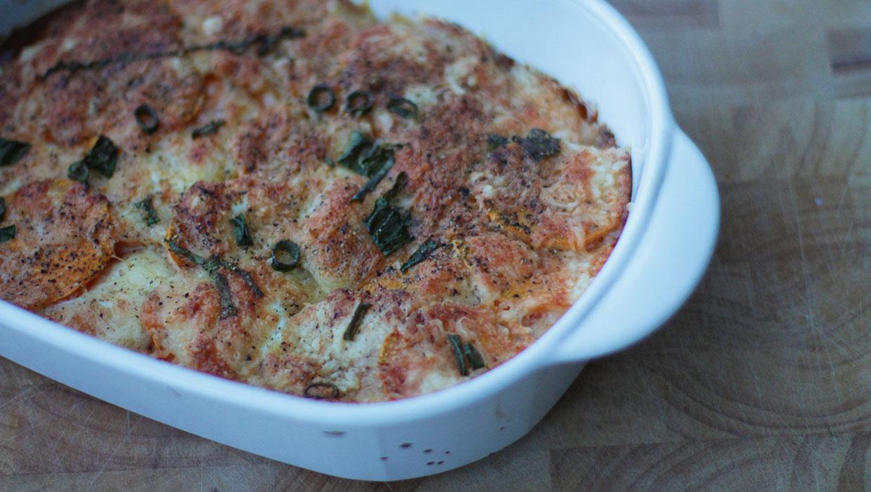 Einfacher Süßkartoffelgratin