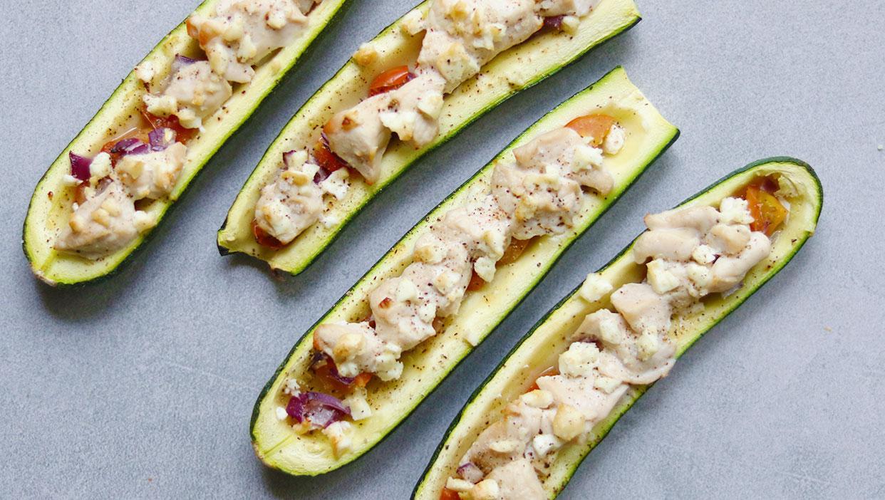 Gefüllte Zucchinis nach griechischer Art