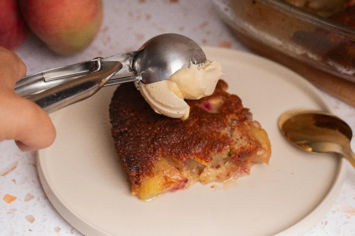 Warmer Pfirsich Auflauf mit Vanilleeis - Schritt 5