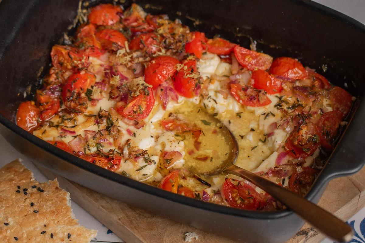 Überbackener Feta aus dem Ofen