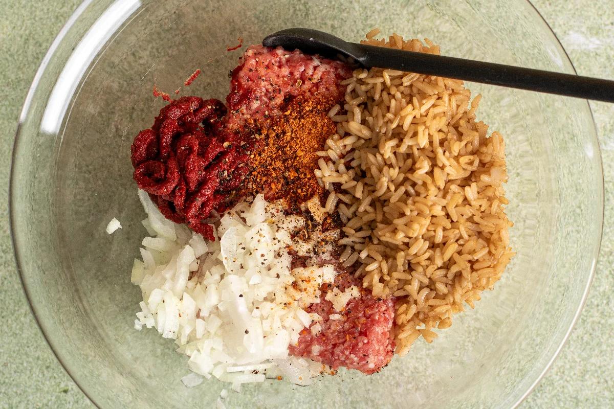 Gefüllte Paprika aus dem Airfryer mit Hackfleisch und Reis - Schritt 2