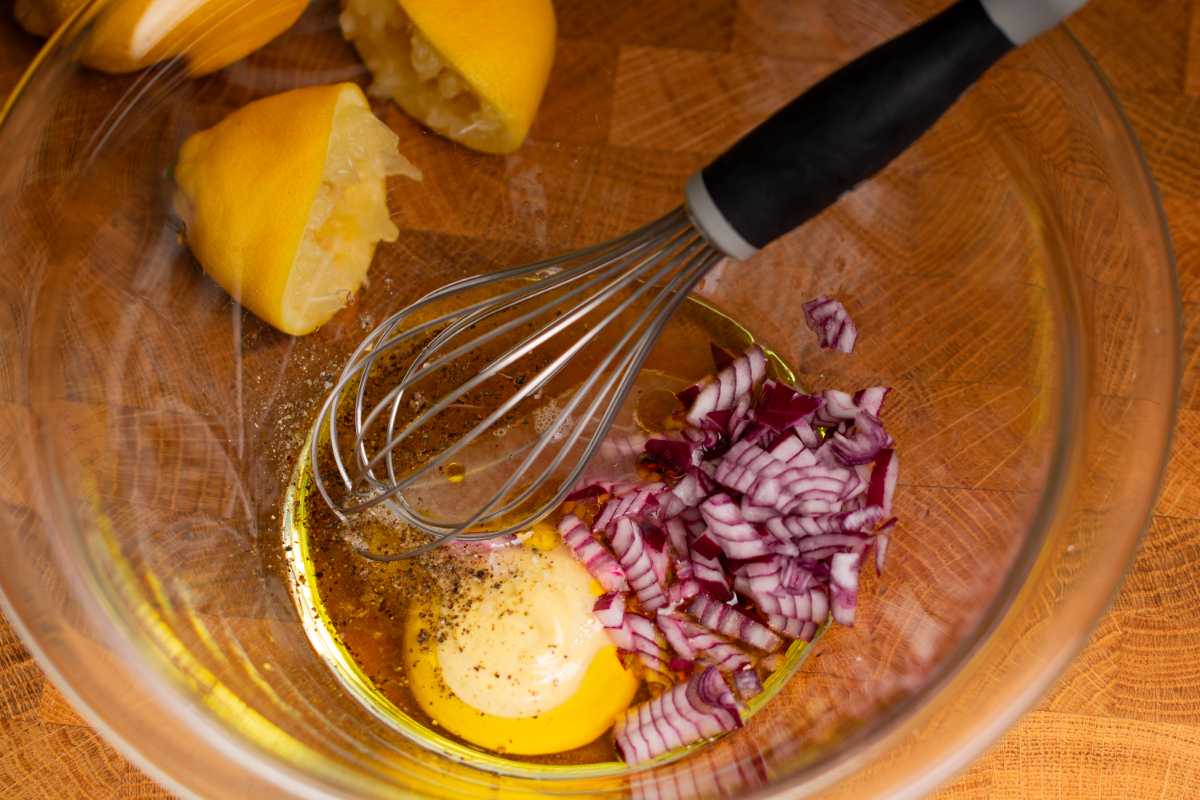 Sommerlicher Linsensalat mit Rhabarber - Schritt 3