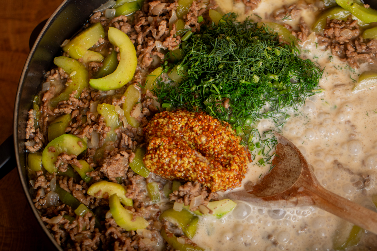 Schmorgurkenpfanne mit Hack - Schritt 4