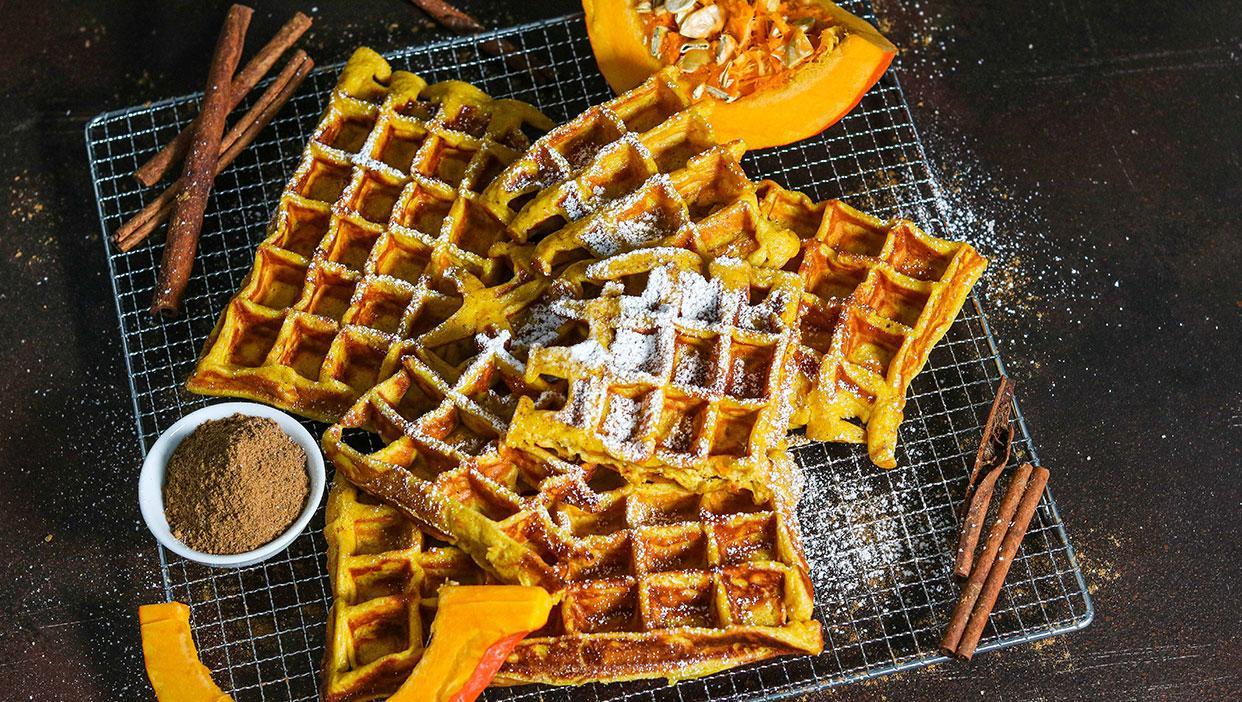 Cheesecake-Kürbis-Waffeln