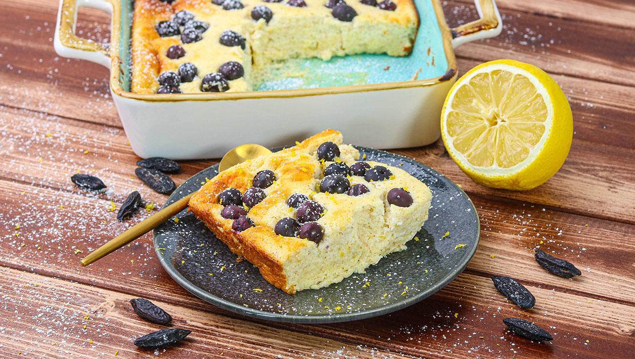 Skyr Frühstücksauflauf mit Blaubeeren