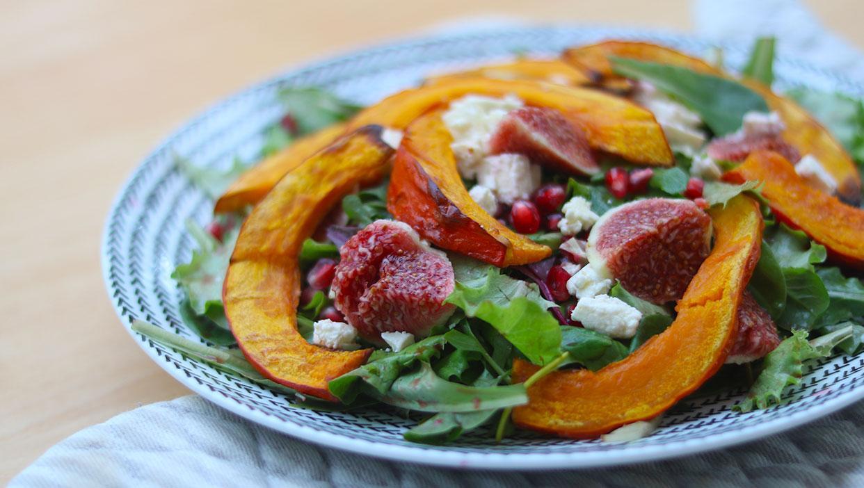 Geschmorter Kürbis-Feigen-Salat