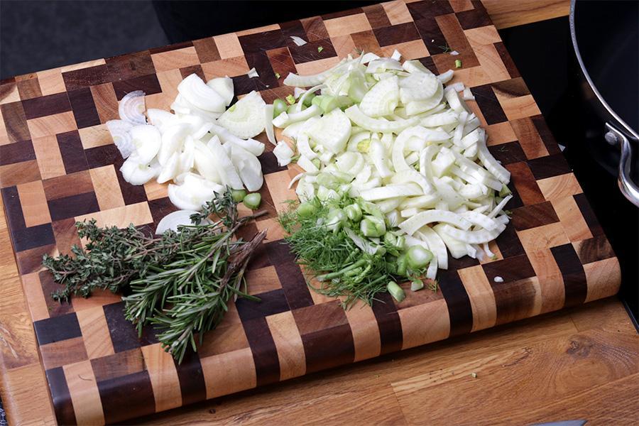 Linguine mit Fenchel und Skrei auf Noilly Prat Rahm - Schritt 2