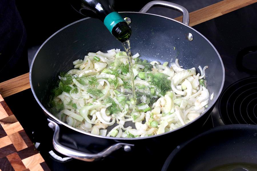 Linguine mit Fenchel und Skrei auf Noilly Prat Rahm - Schritt 3
