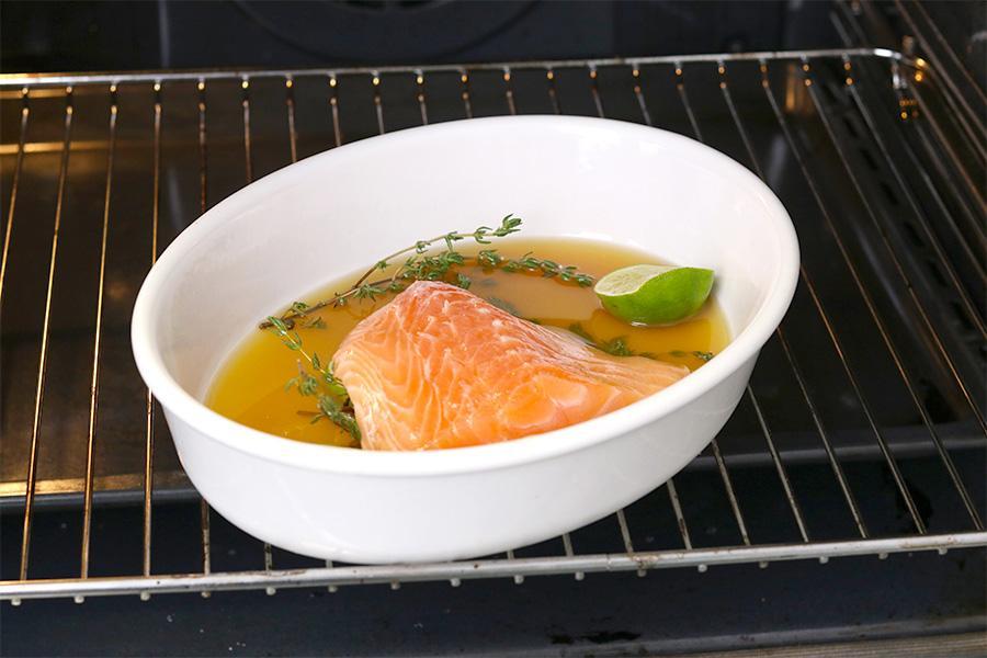 Lachs in Limetten-Ahornsirup auf Süßkartoffelstampf - Schritt 3