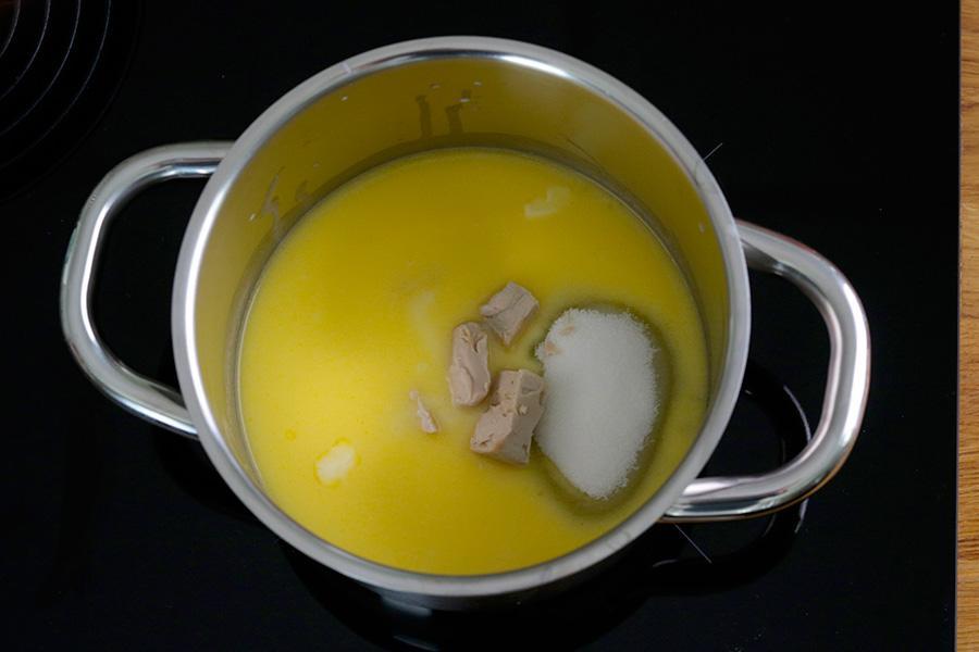 Fluffige Pistazienschnecken - Schritt 1