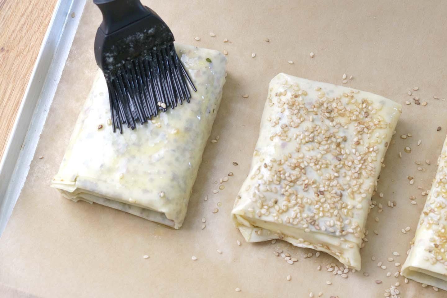 Feta-Päckchen im Filo-Teig mit Honig - Schritt 5