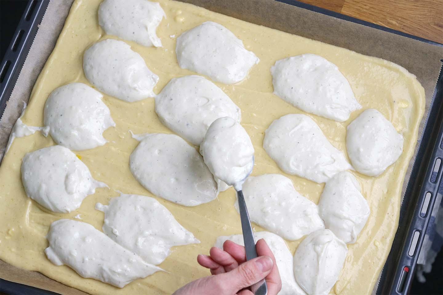 Himbeer-Rhabarber-Vanillepuddingkuchen - Schritt 6