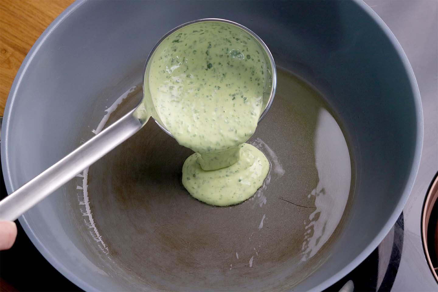 Grüne gefüllte Protein Crêpes - Schritt 2