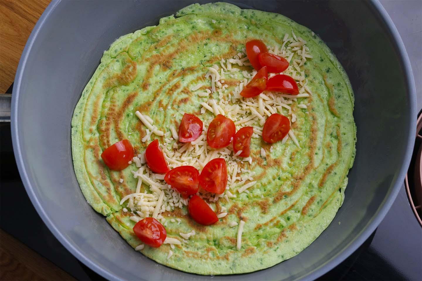 Grüne gefüllte Protein Crêpes - Schritt 3