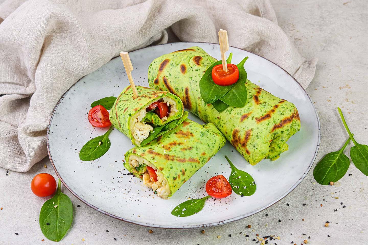 Grüne gefüllte Protein Crêpes - Schritt 6