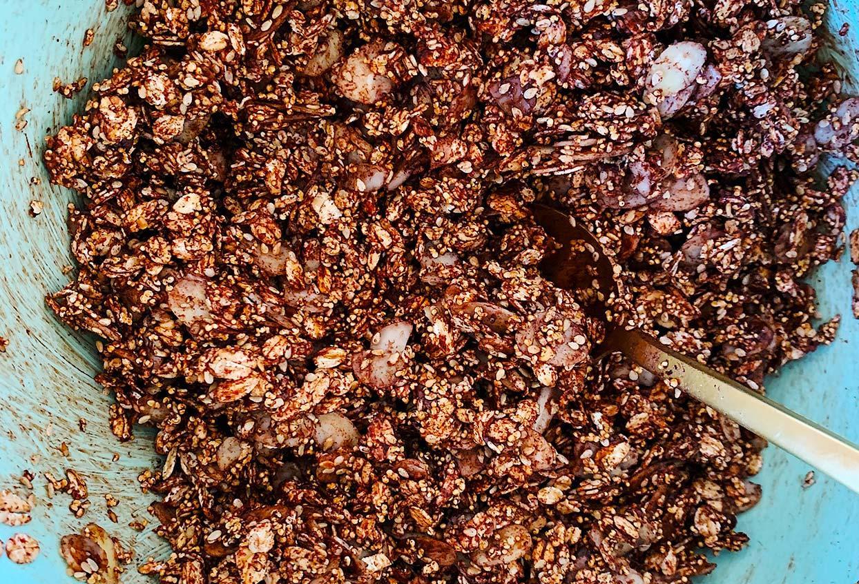 Schokoladiges Mandel-Sesam-Granola - Schritt 3