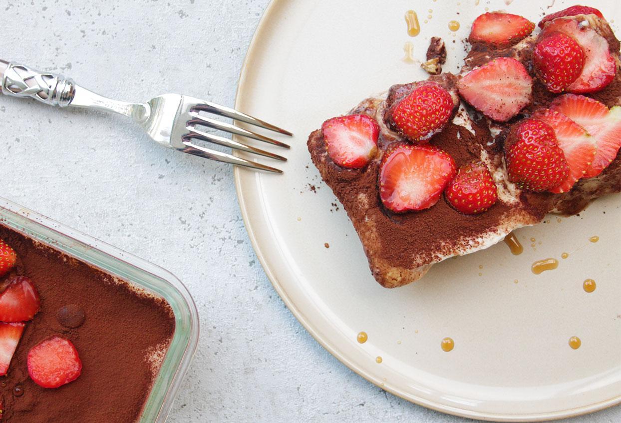 Veganes Erdbeeren Tiramisu mit Ahornsirup - Schritt 12