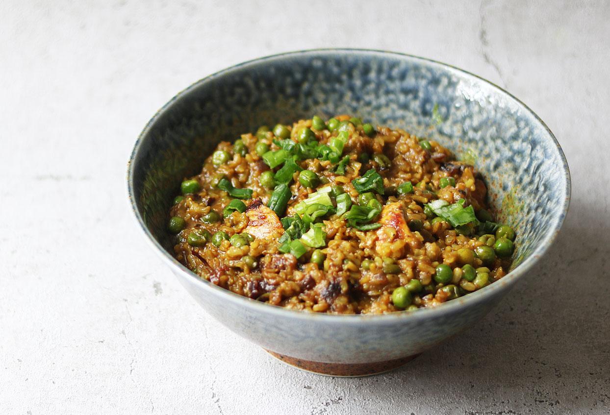 Schnelles Erbsen-Curry mit Bio-Huhn - Schritt 8