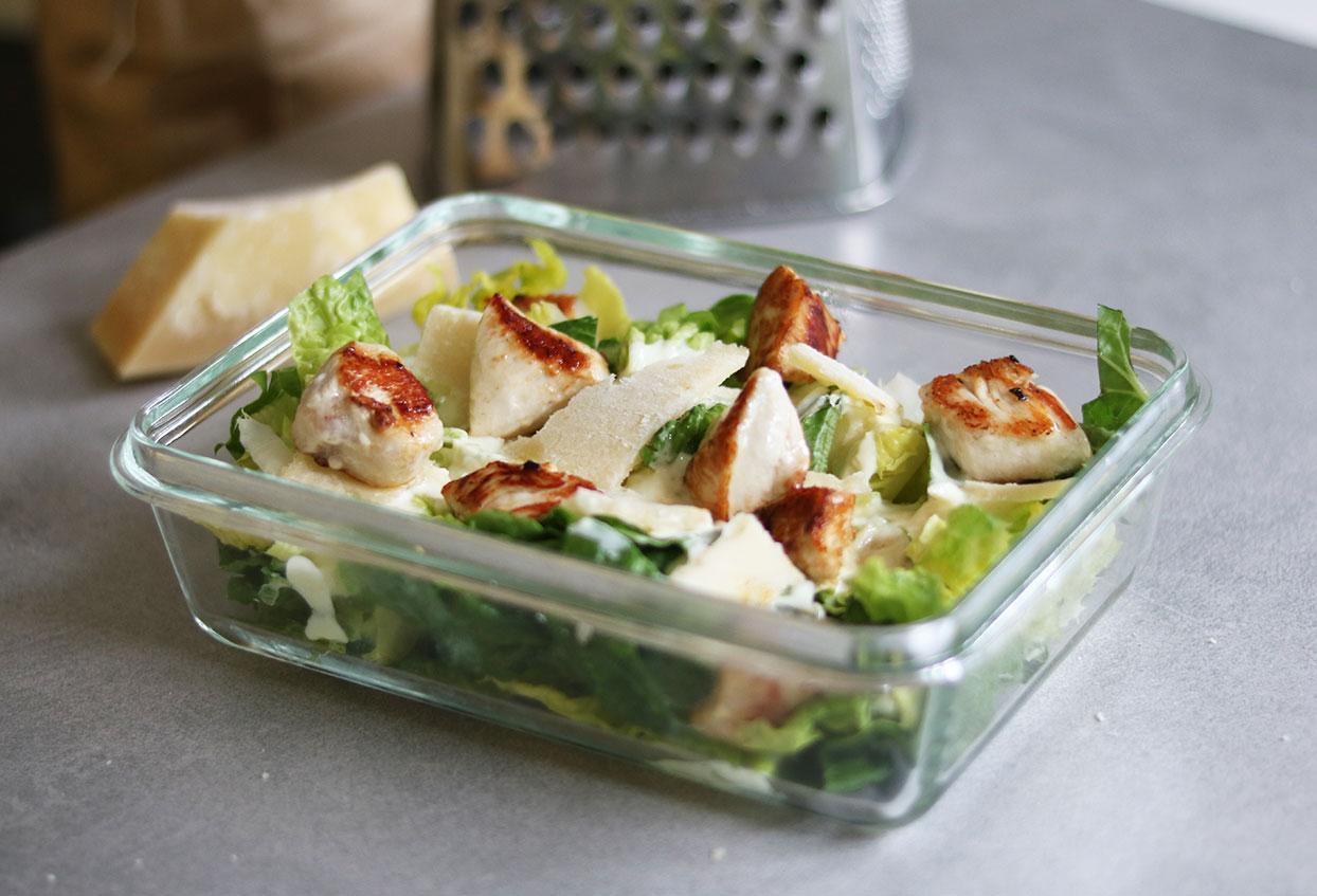 Flos Caesar-Salat mit regionalem Bio-Huhn to-go - Schritt 6