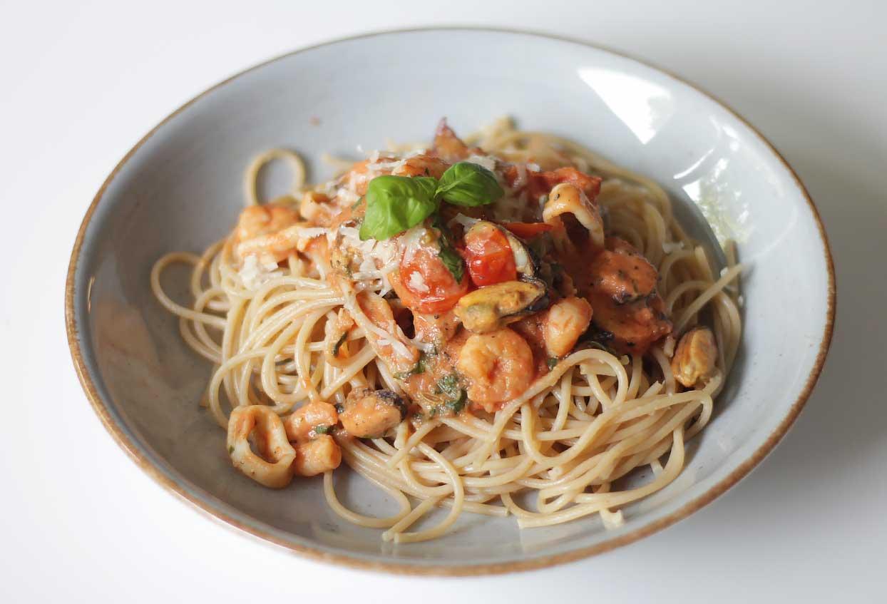 Schnelle Vollkornspaghetti Frutti Di Mare - Schritt 5