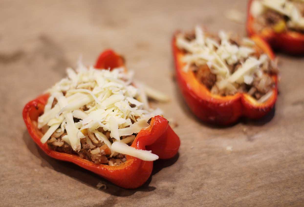 Mexikanisch gefüllte Paprika mit Vollkornreis und qualitativem Rinderhack - Schritt 5