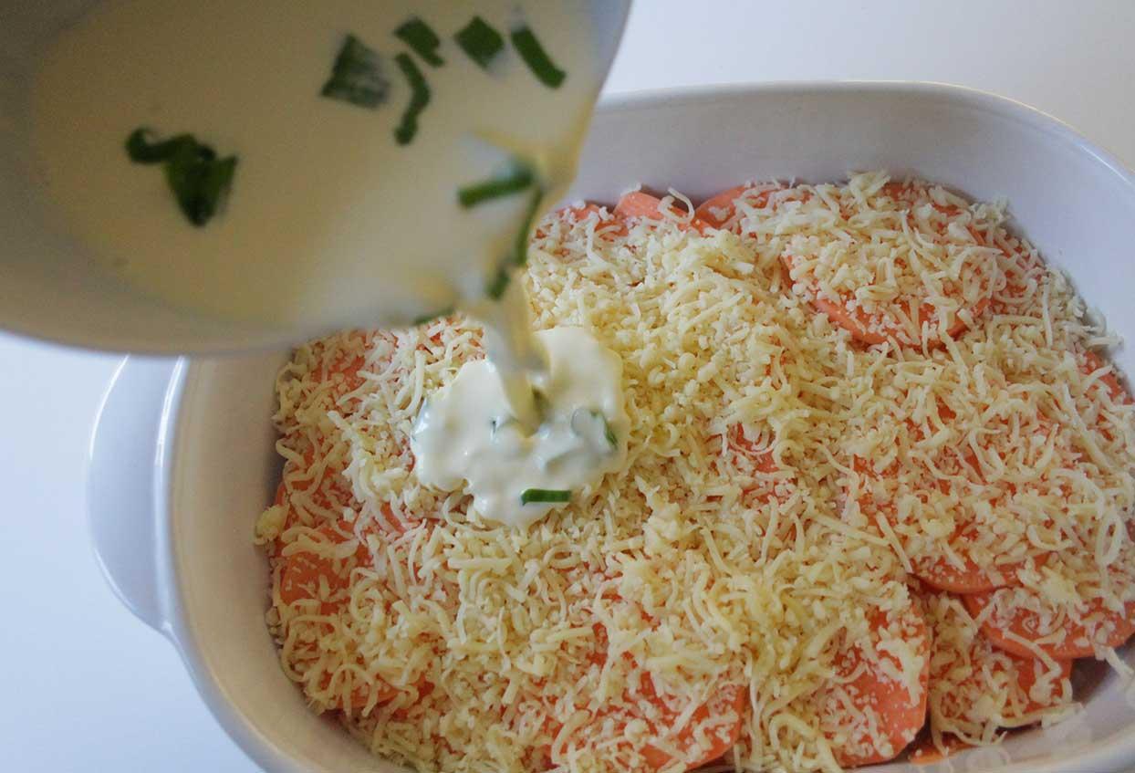 Einfacher Süßkartoffelgratin - Schritt 2