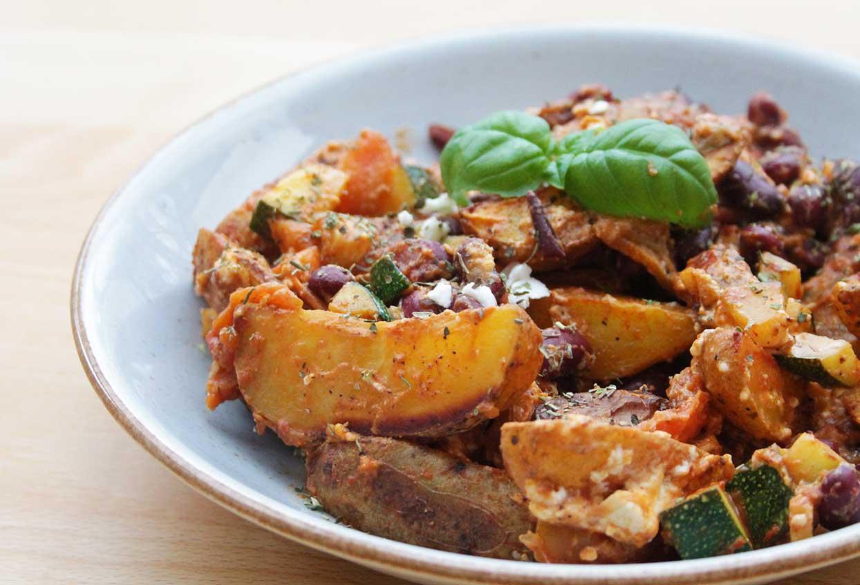 Mediterrane Kartoffel-Feta-Pfanne - Schritt 6