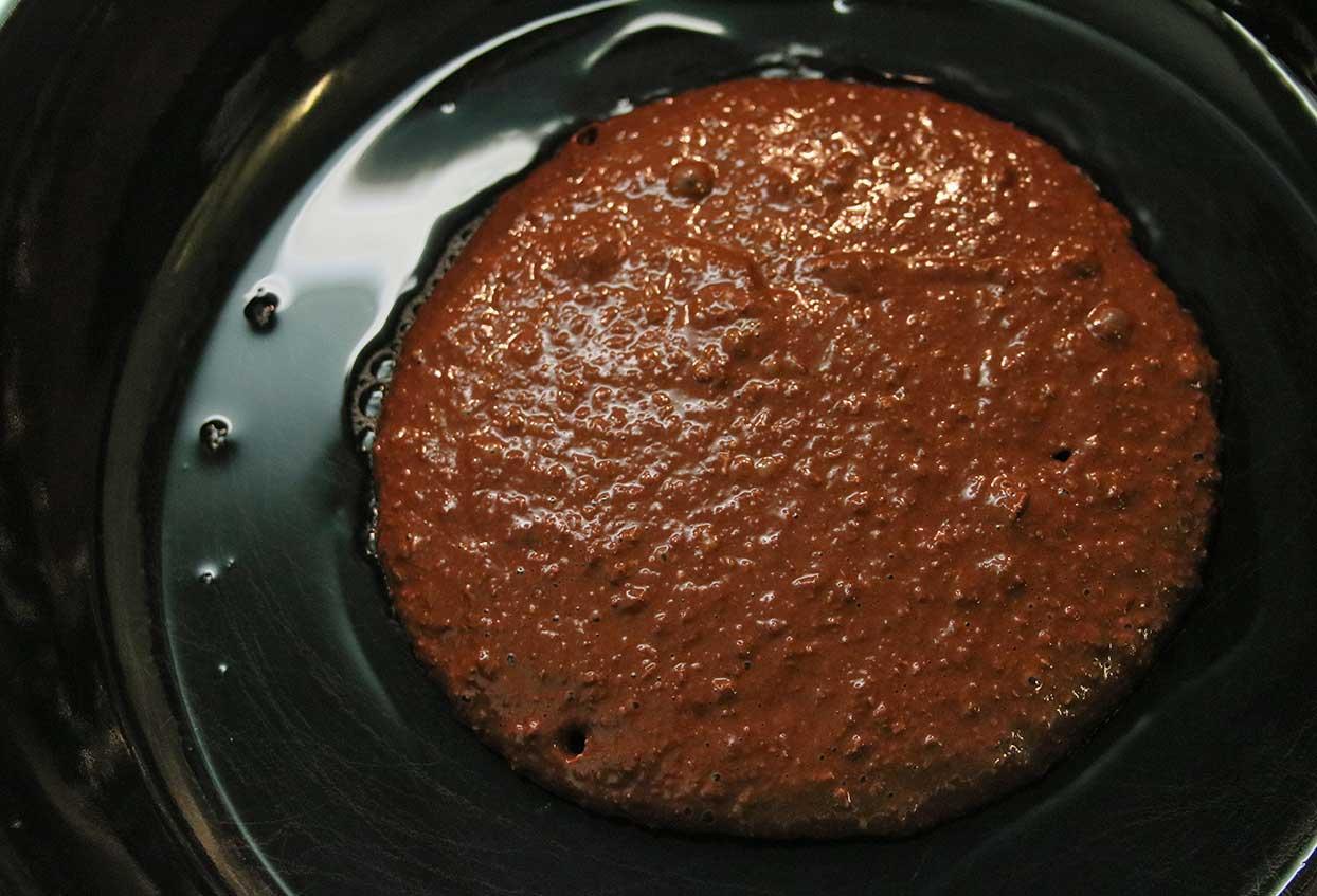 Vegane Schoko-Pancakes mit Mandelmus und Orangenfilets - Schritt 2